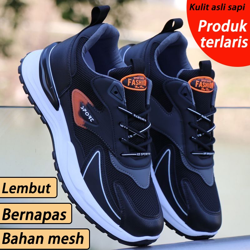 Sepatu Olahraga Berkualitas Tinggi untuk Pria dengan Bantalan Redam Getaran, Sol Lembut, Sepatu Lari