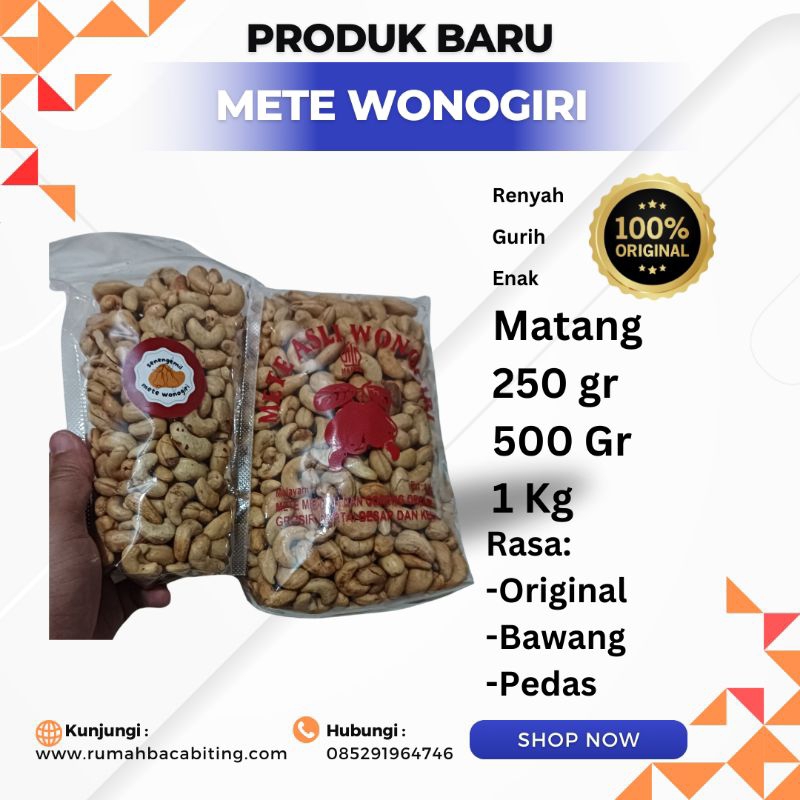 

KACANG METE 1 KG WONOGIRI (MENTAH)