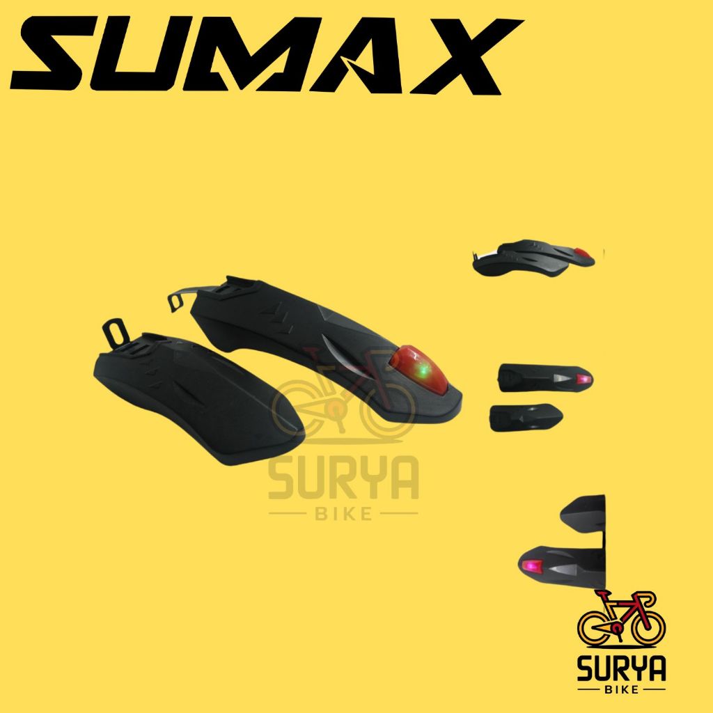 Spakbor SUMAX + Lampu Plastik Fender Sepeda Anak Fullset PVC BMX - Tanpa Lampu