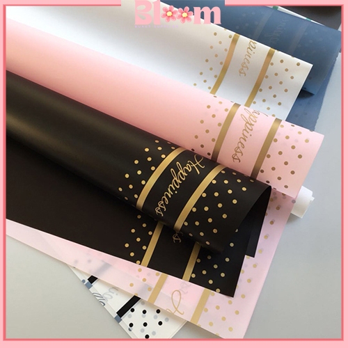 

20 Lembar Kertas buket bunga polkadot line wrapping paper cellophane KB6077