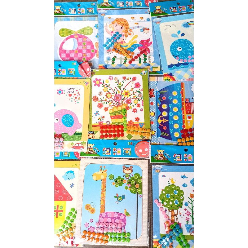 DIY Mainan Edukasi Anak Menempel Kancing Prakarya