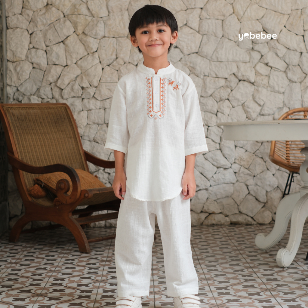 DISKON YOBEBEE SETELAN KURTA ZIDANE BORDIR ANAK LAKI LAKI USIA 2 - 12 TAHUN BAJU KOKO ONE SET ANAK