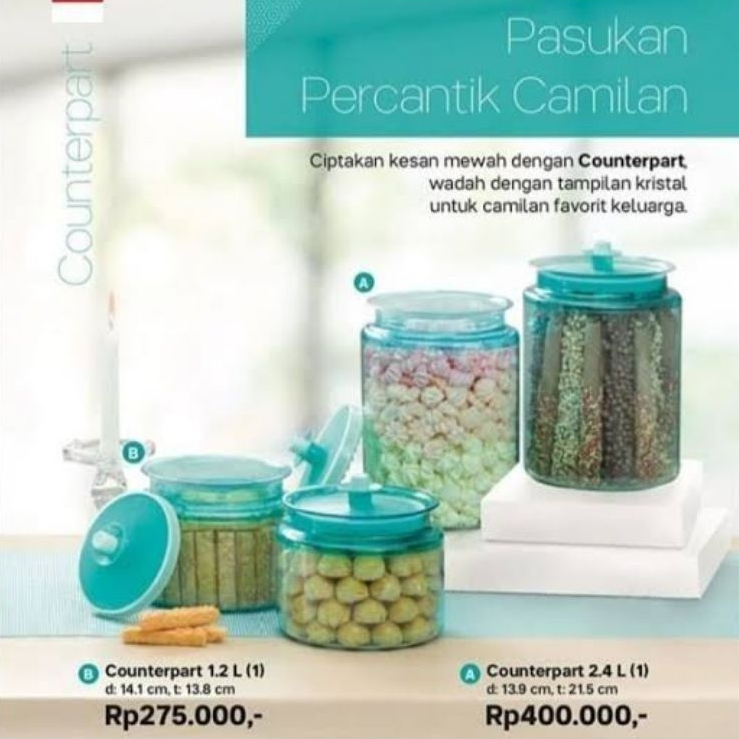 Counterpart Tupperware Tosca 1.2L / 2.4L Toples Wadah Makanan