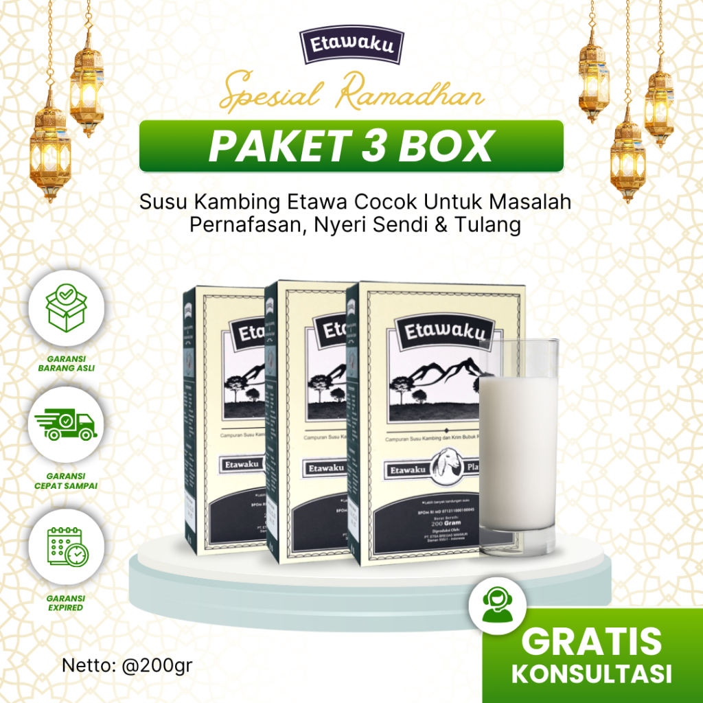 

PAKET 3 BOX Etawaku Platinum - Susu Kambing Etawa Bubuk Original