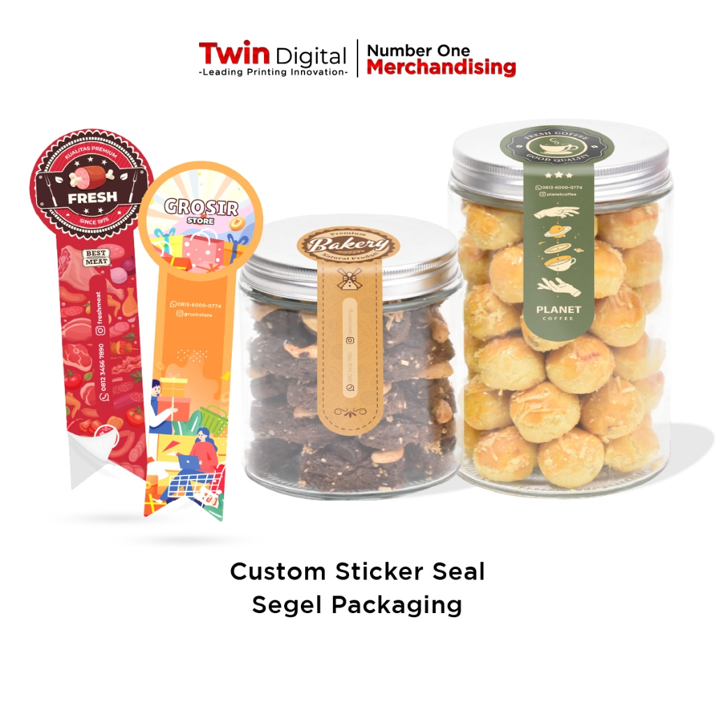 

Twindigital Custom Sticker Seal Toples Packaging Box Makanan - Stiker Label Segel Kemasan Minuman Botol Olshop