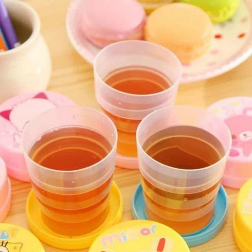 Gelas Lipat Mini Plastik Portable / Gelas Lipat Travel / Gelas Tarik Lipat