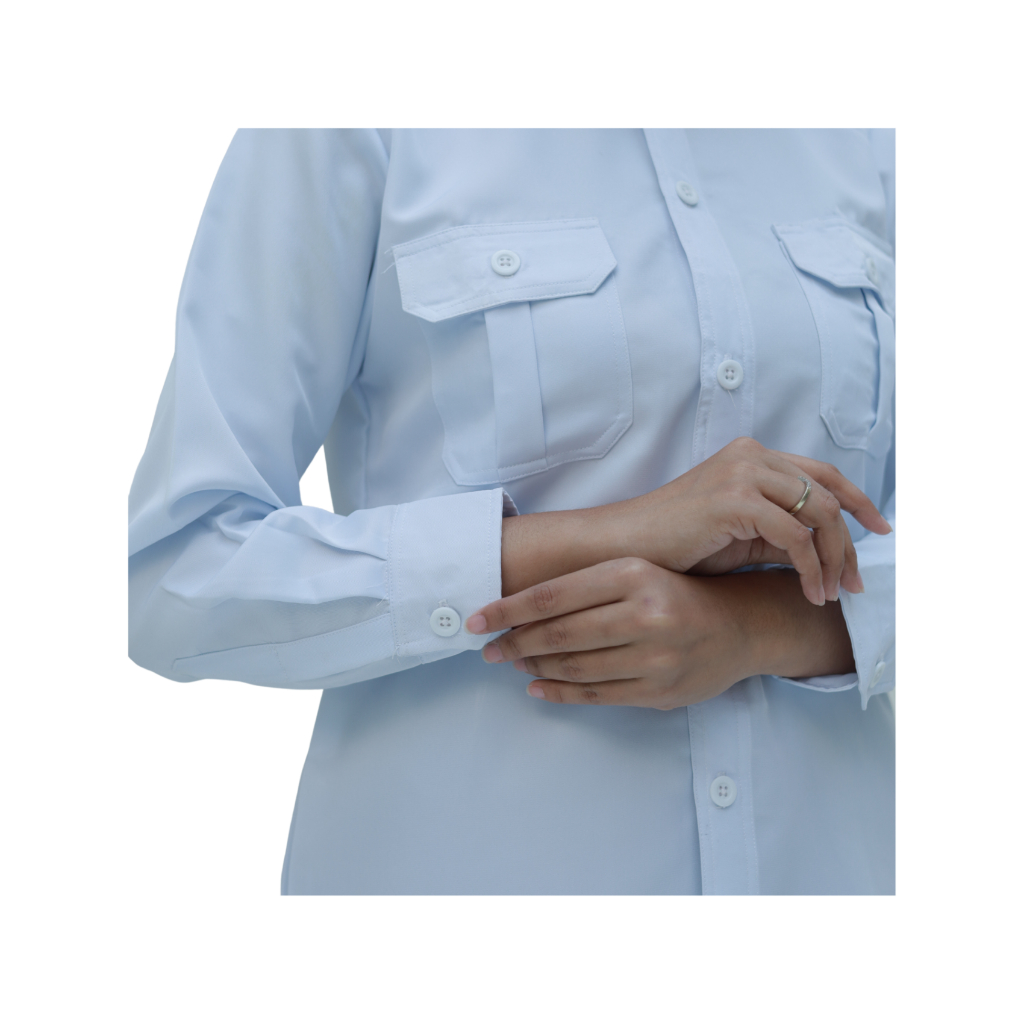 STYLE FASHION NRS Series - Baju PDH Wanita Kemeja Putih Hitam Seragam Kerja PNS STYLE FASHION