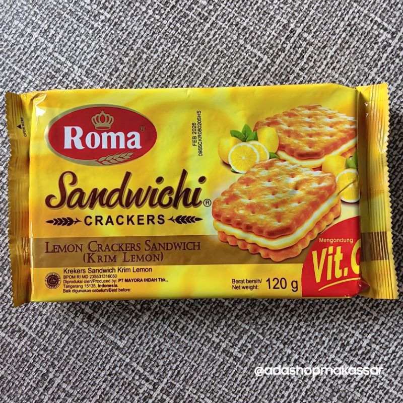 

Roma Sandwichi Lemon / Peanut Butter / Cokelat Bon Bon