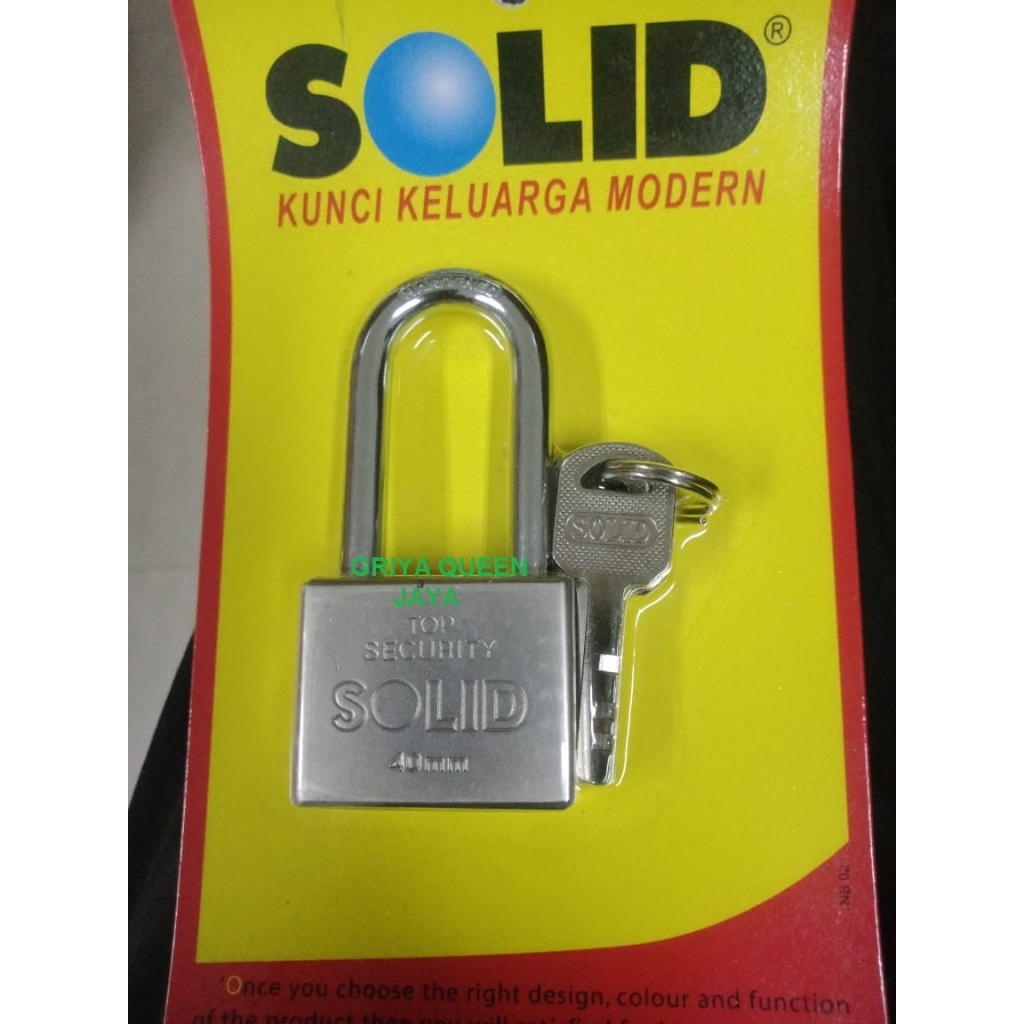 Solid Gembok Baja 809L 40mm Gembok Solid 809L Leher Panjang Padlock Solid