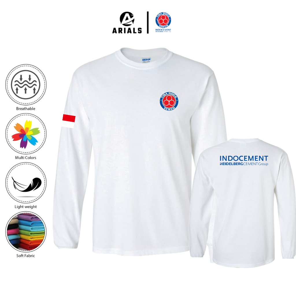 Arials Kaos Baju Lengan Panjang Indocement Semen Tiga Roda