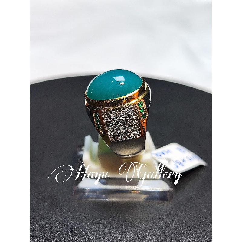 Batu Bacan Doko Majiko Natural 100% / Batu Bacan Ring Perak / Batu Bacan Natural  - perak