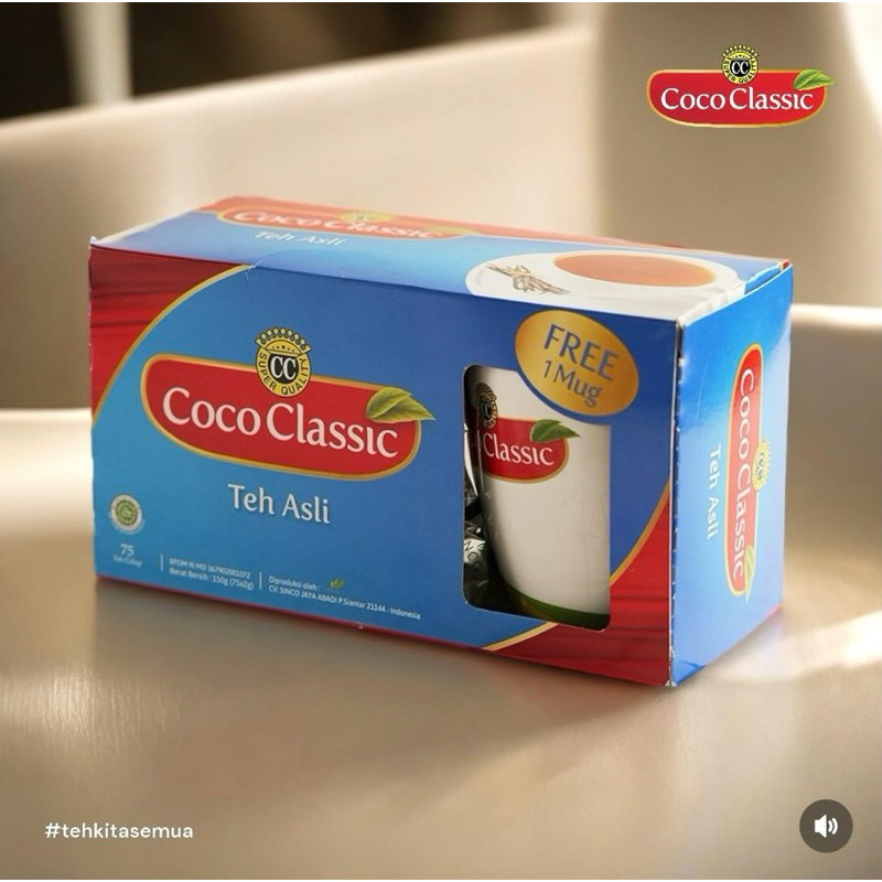 

Teh Coco Classic Aroma Vanila isi 75 Teabag + Mug Keramik