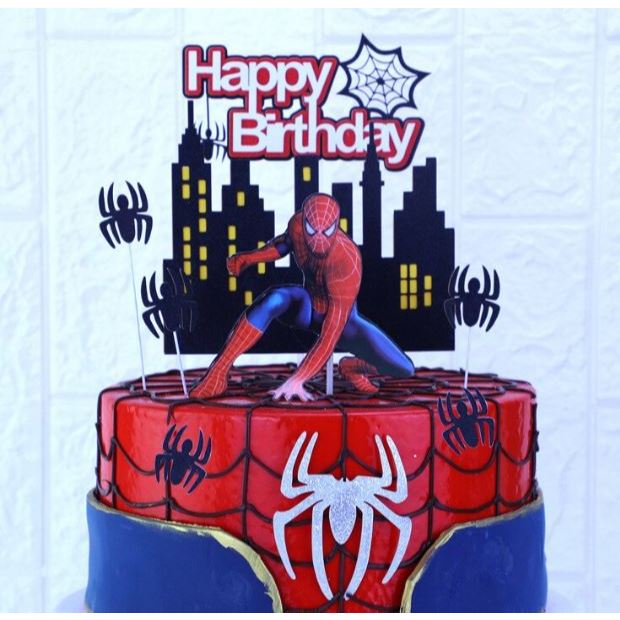 Topper Superhero Batman Spiderman Hero hiasan kue cake ultah ulang tahun anak birthday boy laki-laki