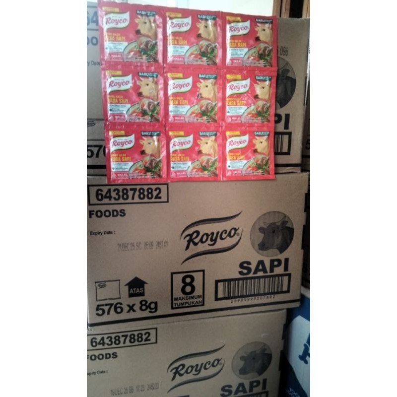 

roycho sachet 1 karton isi 48 renceng 576 sachet