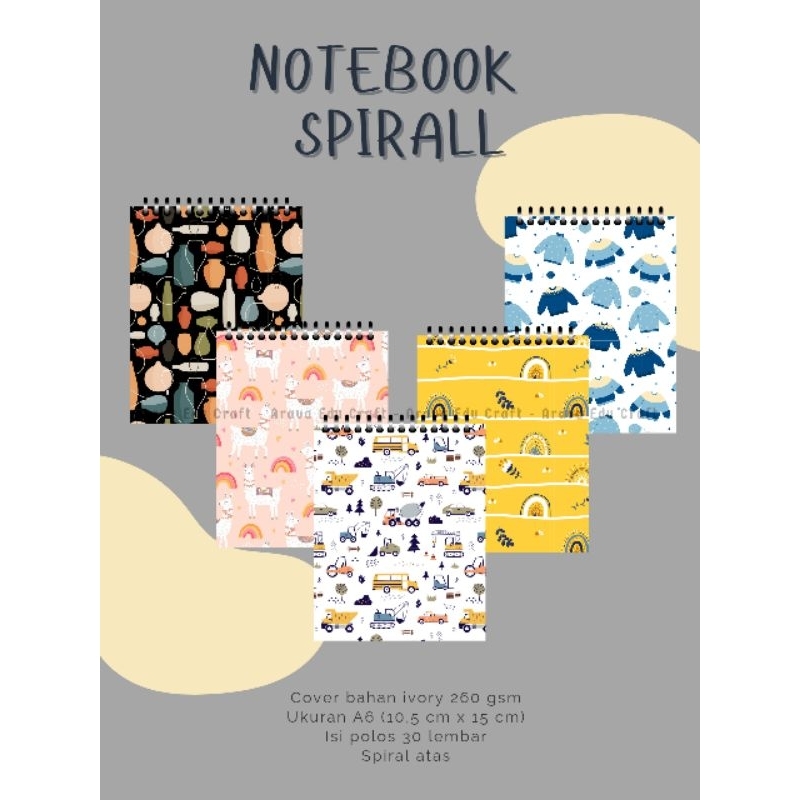 

Notebook Spirall A6 Custom Aesthetic FREE NAMA