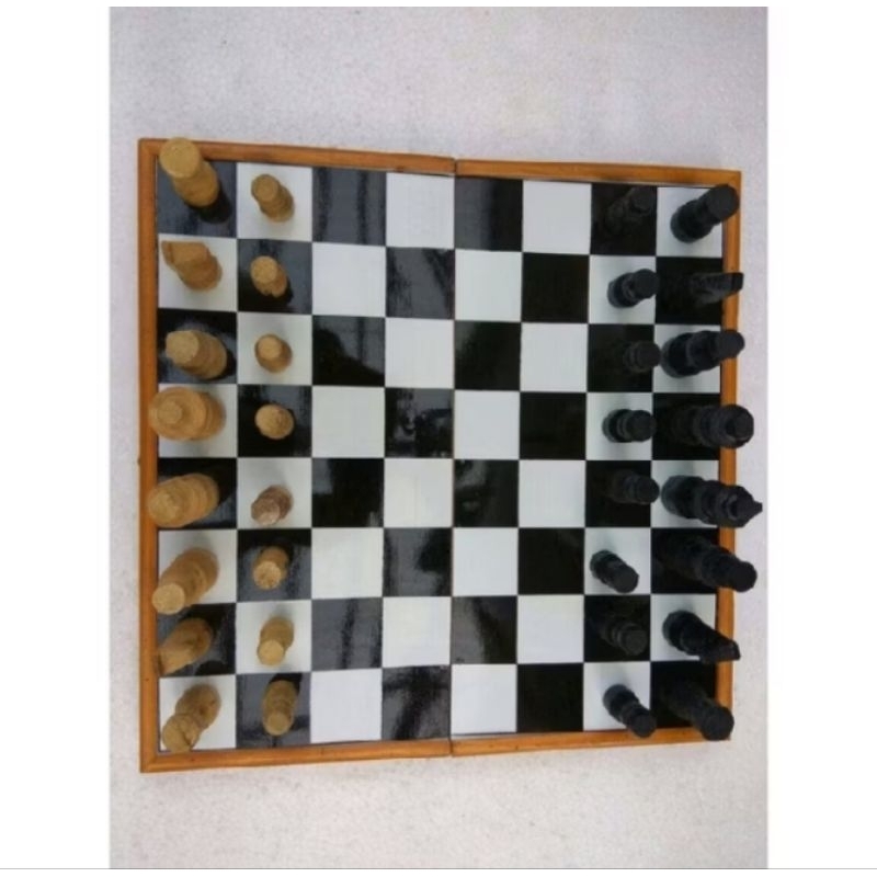 PAPAN CATUR KAYU BESAR 50X50 JUMBO XL PAPAN DAN BIJI KAYU