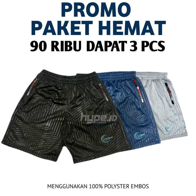 Celana Pendek Sport Olahraga Runing Voly Outdoor Parasut Polos Saku Resleting KolorJogging Resleting