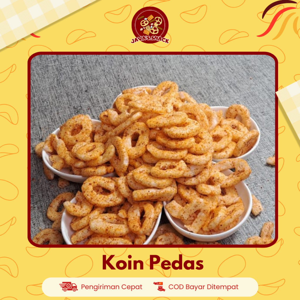 

Java's Snack Kerupuk Koin Pedas | Kerupuk setan | Krupuk Ring Udang Rasa Pedas 250gr, 500gr,1000gr