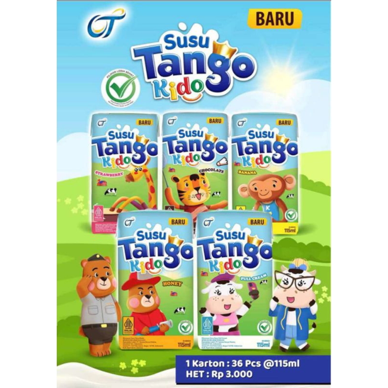 

[4 PCS]Susu UHT Tango Kido 115ml