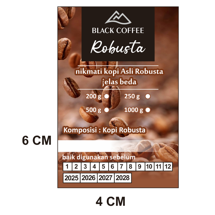 

Stiker Kopi ukuran 4 x 6 cm. Isi 55 pcs. Bisa cutom tulisan