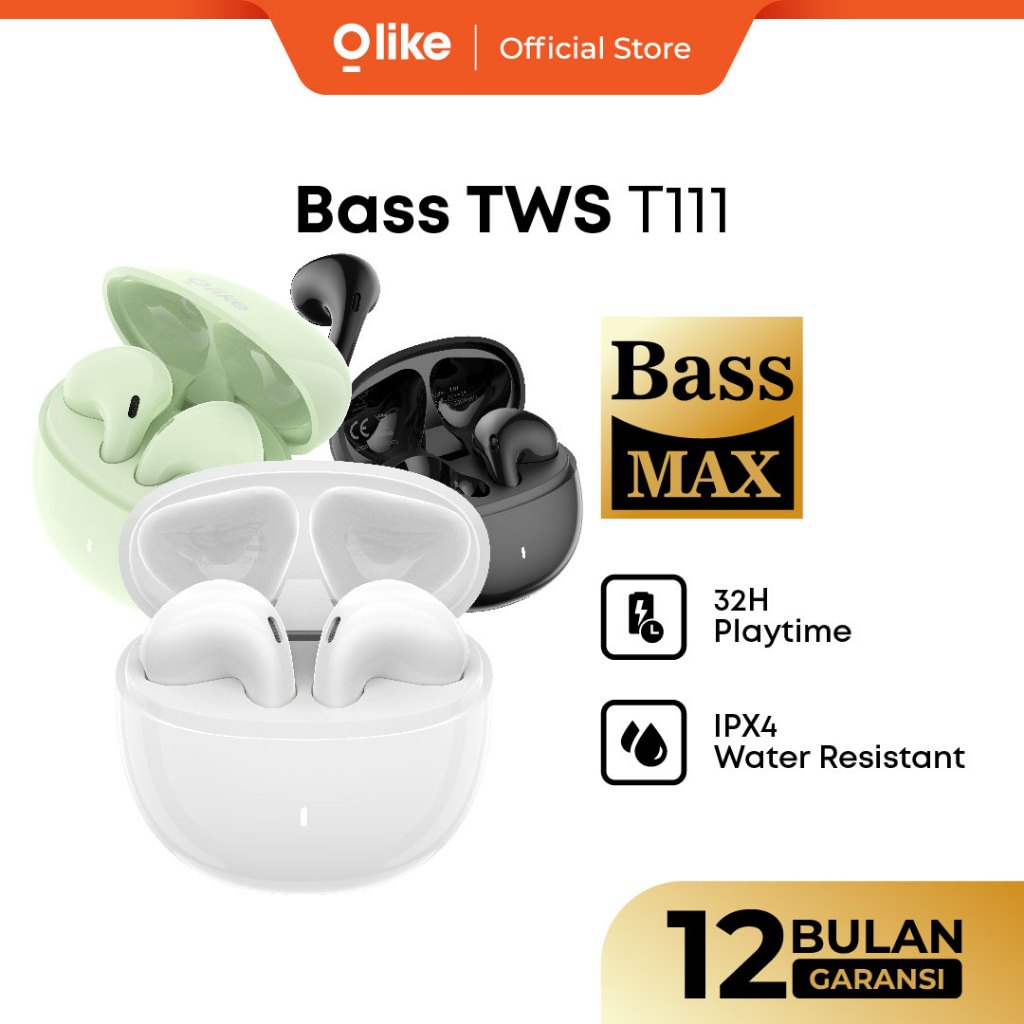 OLIKE TWS T111 Earphone Headset Bluetooth 5.3 Long Standby Time - Hifi Sound Quality - Garansi Resmi