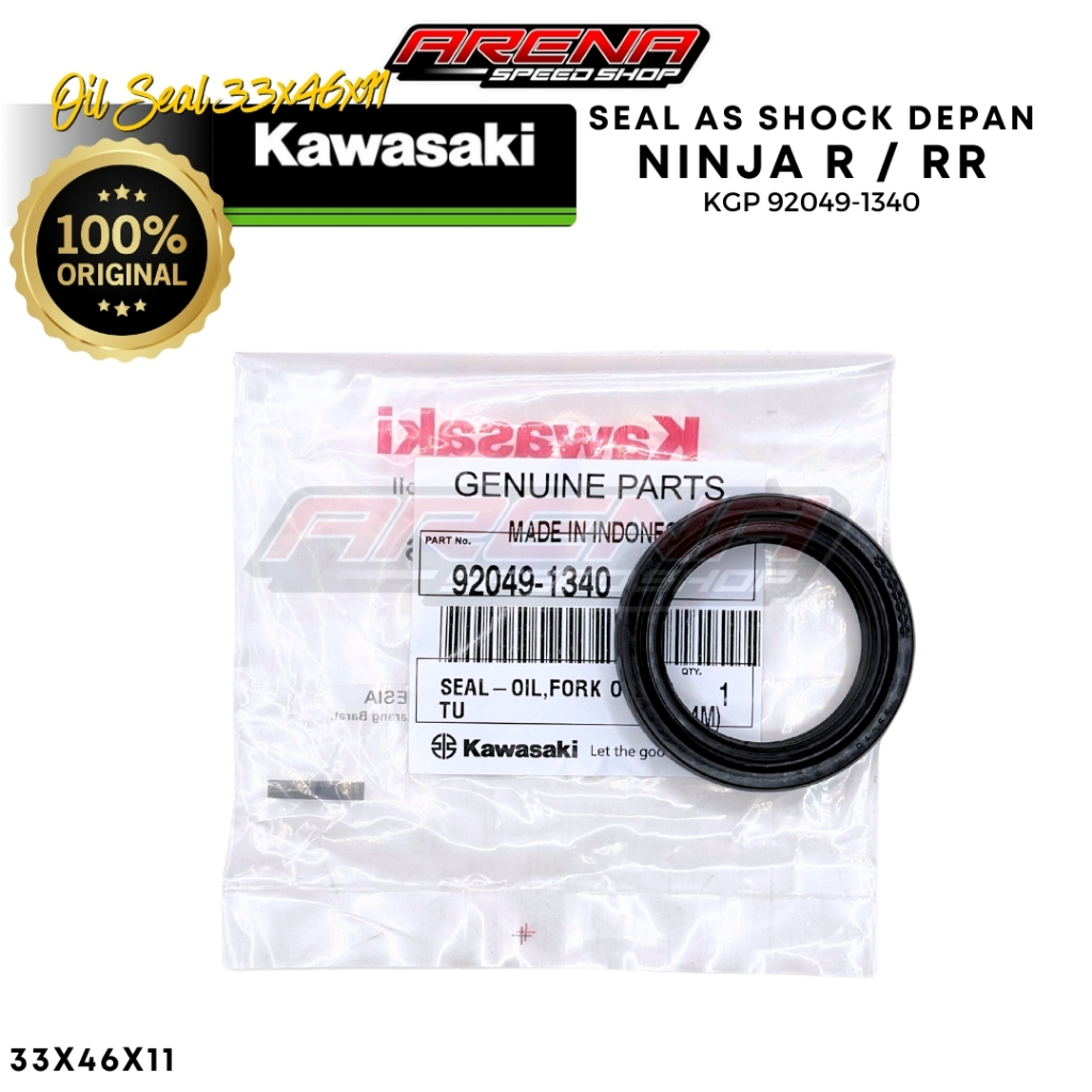 KGP 92049-1340 Oil Seal 33x46x11 Sil As Shock Depan Ninja R RR SS KLX 150 L S Original Kawasaki