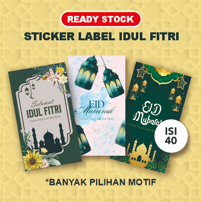Stiker Label Idul Fitri Lebaran | Stiker Toples Box Kue Hampers Hari Raya 40 PCS