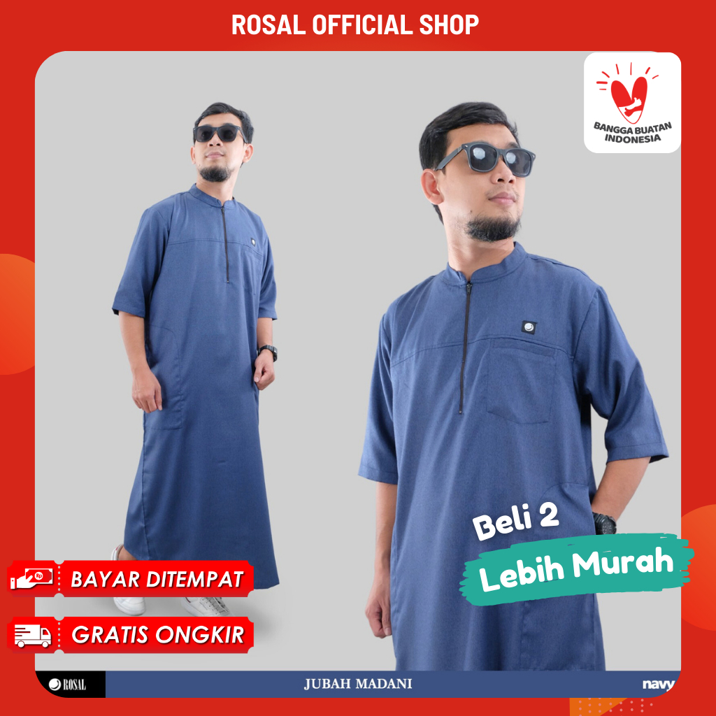 Jubah Gamis Pria Madani Katun Madinah by Rosal