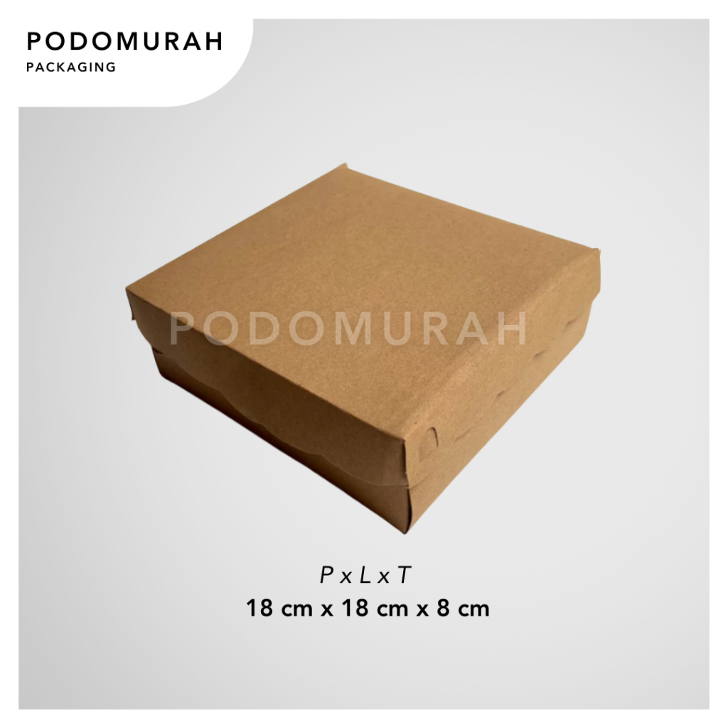 

Dus BK 18x18x8 / Dus kraf sambung / Dus Paper Polos / Meal Box / Box Makanan Polos / Dus Makanan