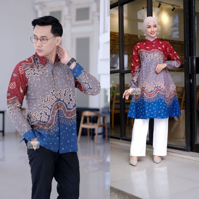 sepasang baju batik pria dan wanita couple Kalimataya bursoni