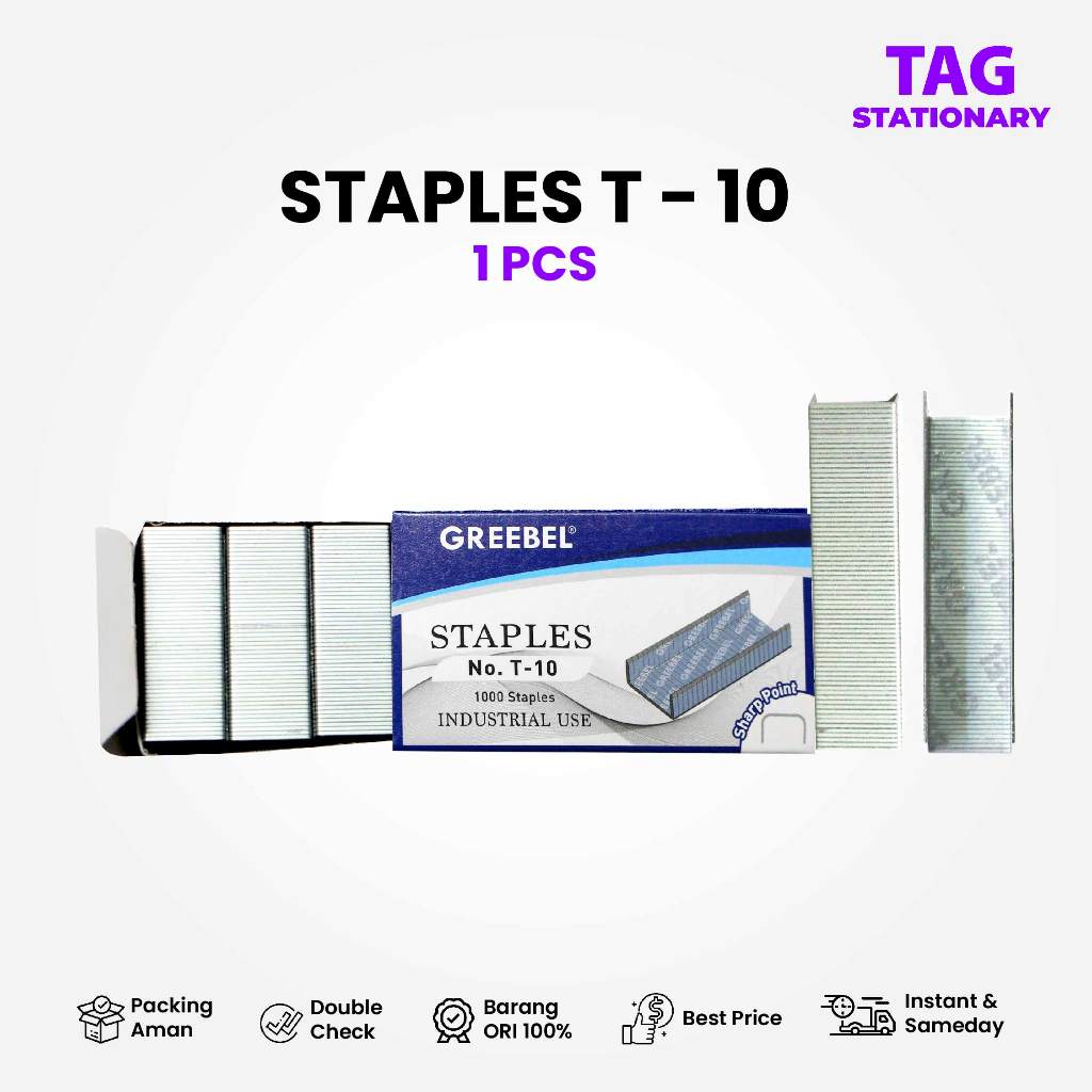 

GREEBEL STAPLES T-10 / Isi Stapler / Isi Jepretan / Refill Stapler ATK Office / Timur Agung Grosir