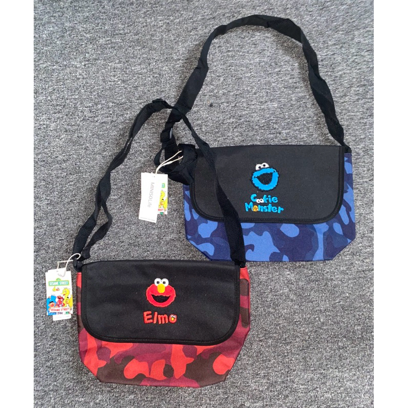 Tas Miniso Sesame Street Original Baru | Tas Sling Bag Miniso Sesame Street Baru