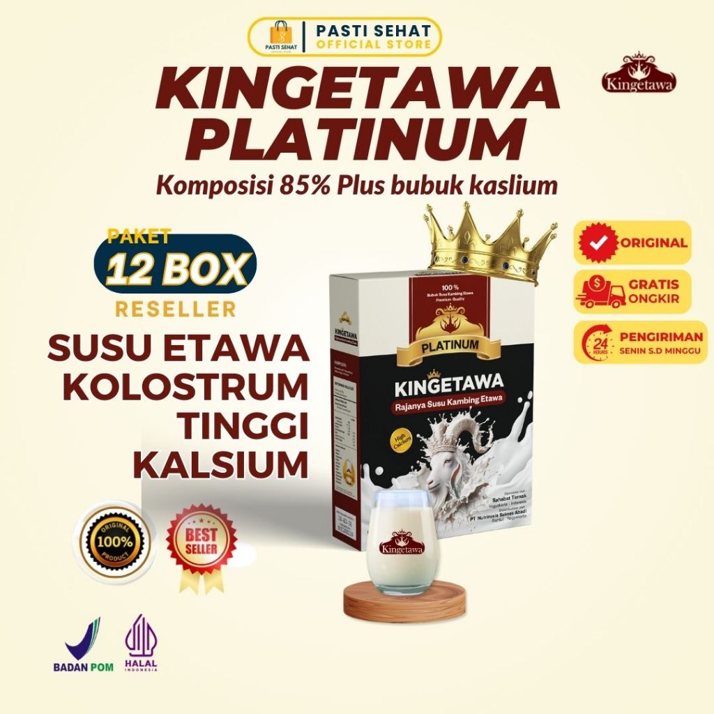 

Kingetawa Platinum - Susu Etawa Premium 100% Asli BPOM - 12 BOX 3000g - Nyeri, Sesak Nafas & Rematik