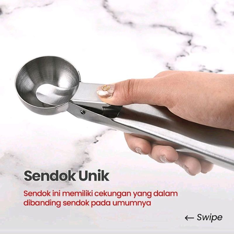 Sendok es Cream bulat cone
