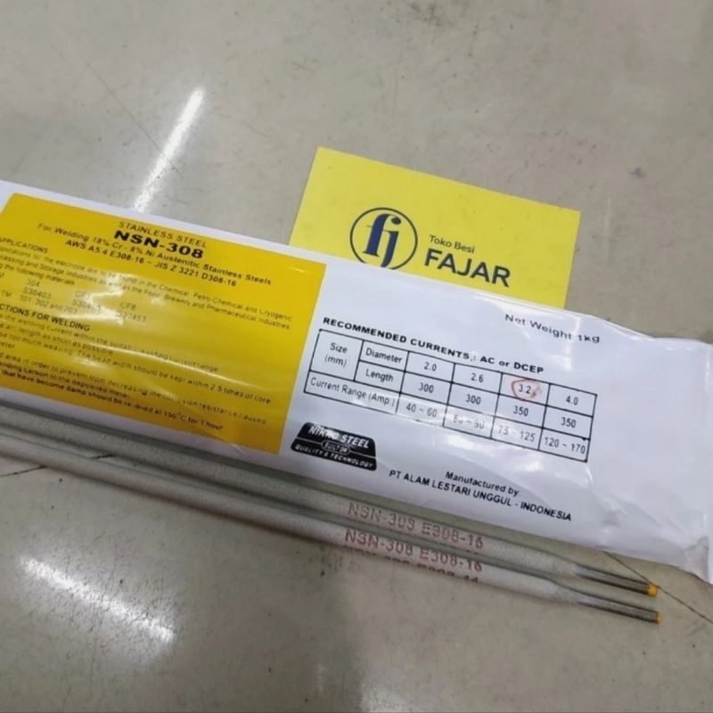 Kawat las stainless NSN 308 308L 3,2 mm nikko steel electroda elektroda las listrik