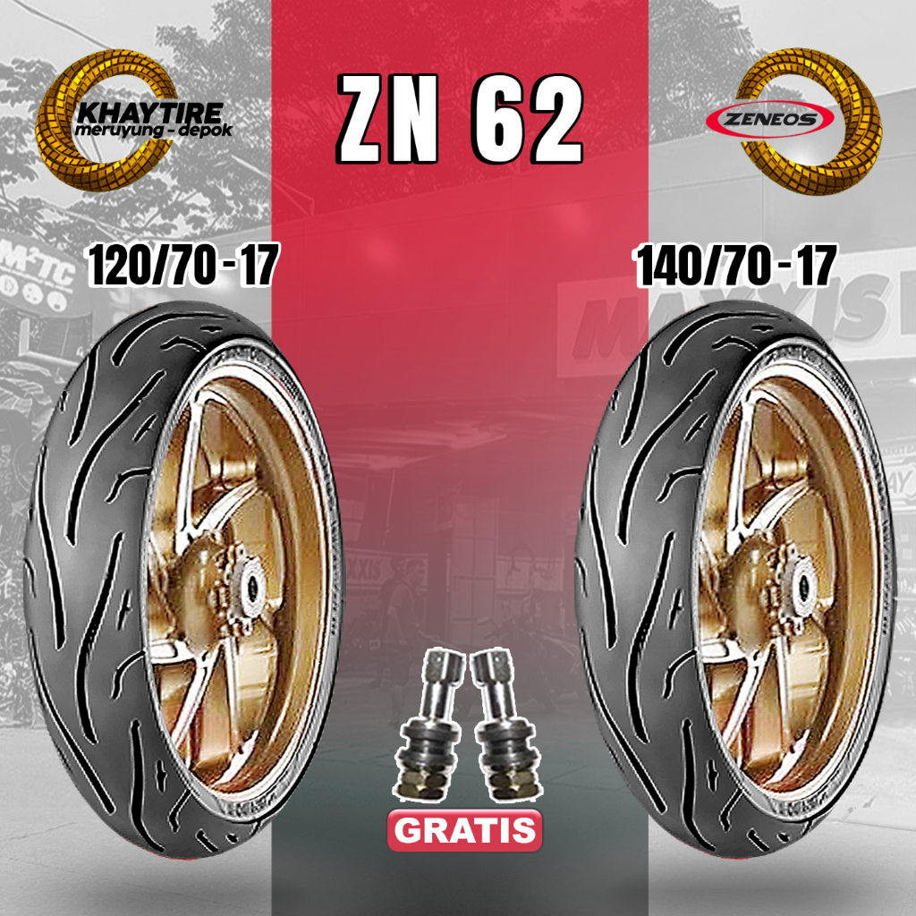 Paket Ban Motor Sport - Supermoto ZENEOS ZN62 120/70-17 + 140/70-17 Tubeless