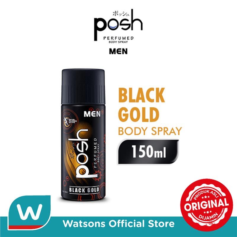 Posh Body Spray Cologne Men Black Gold Botol 150ml