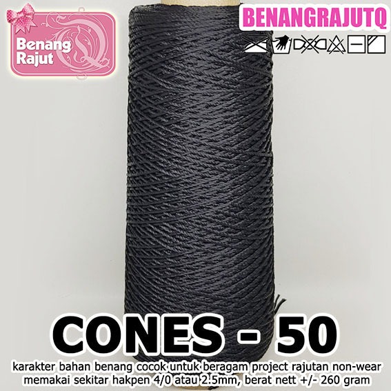 Partenzil Benang Rajut Nilon Pp Cones Glanz - D27 (Katalog A) I Nilon Pp D27 250G