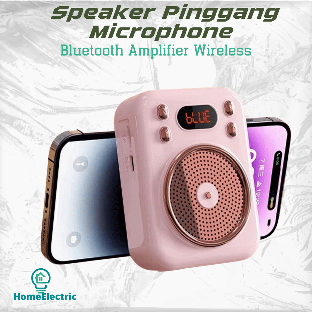 Little Bee Speaker Pinggang Microphone Bluetooth Amplifier Wireless Pengaras Suara Mic Telinga - S22