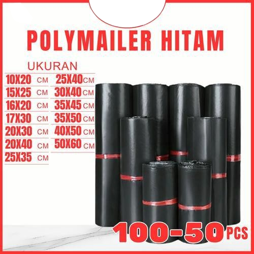 Plastik Packing Polymailer Hitam Kantong Packing Online Shop