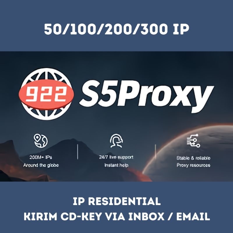 922 S5 Proxy Residential 50 / 100 / 200 / 300 IP - CDKey