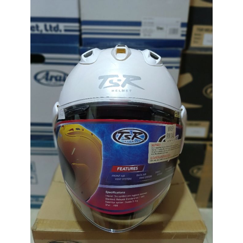 helm tsr vzram white putih