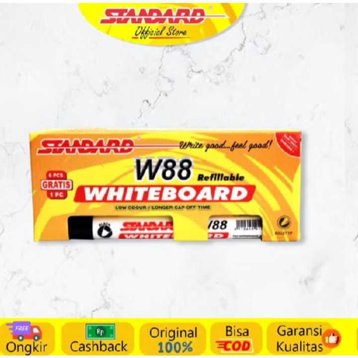 

Spidol White Board Spidol Standard Marker Black W88 1 PACK ISI 7 BIJI ( 6 BIJI BONUS 1 BIJI )