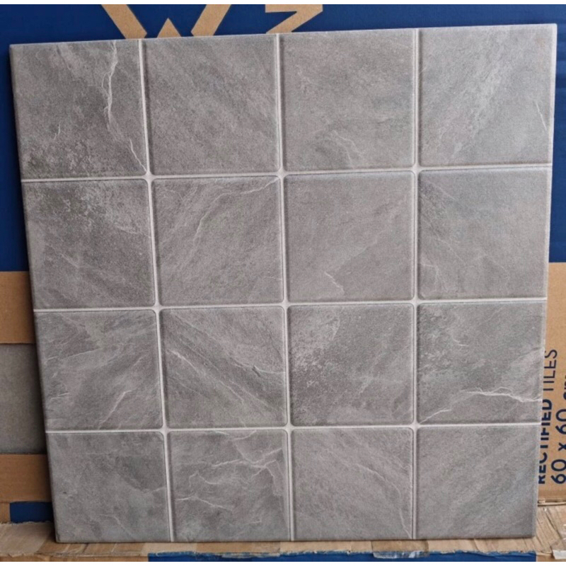 keramik 40x40 abu motif batu (kasar)/ keramik teras/ keramik lantai kasar/ keramik garasi/ keramik t