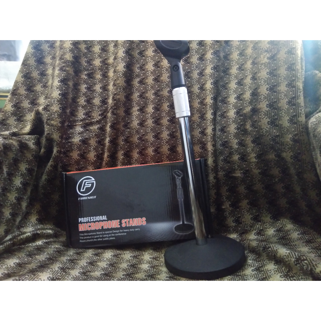 Stand Mic Meja Kaki Bulat Metal A-227 Fahrenheit