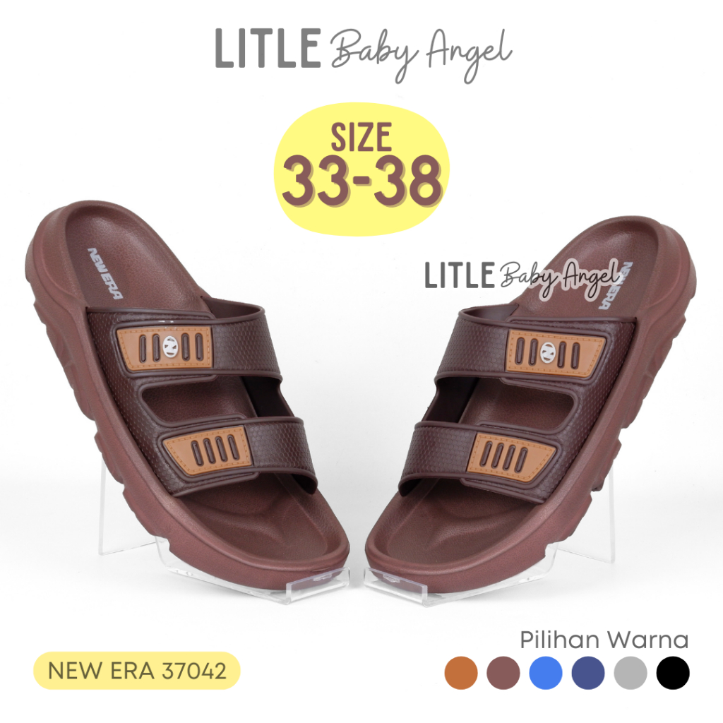 Sandal Slop Karet Anak Cowok SD SMP Tanggung Size 33-38 Usia 4 5 6 7 8 9 10 11 12 Tahun New Era 3704