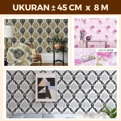 Wallpaper Stiker Dinding Batik Gold Silver Mewah Elegan Walpaper Dinding Ruang Tamu Kamar Aesthetic