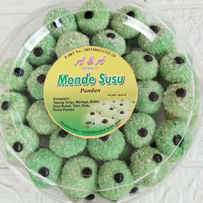 

Monde Susu Pandan Manis Renyah Kue Lebaran Khas Hari Raya Cookies Premium