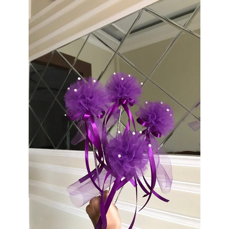 bunga telur pompom tile mutiara