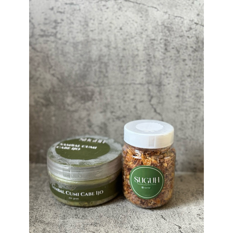 

[Paket Bundling] 1 Sambal Cumi Cabe Ijo dan 1 Bawang Goreng Suguh